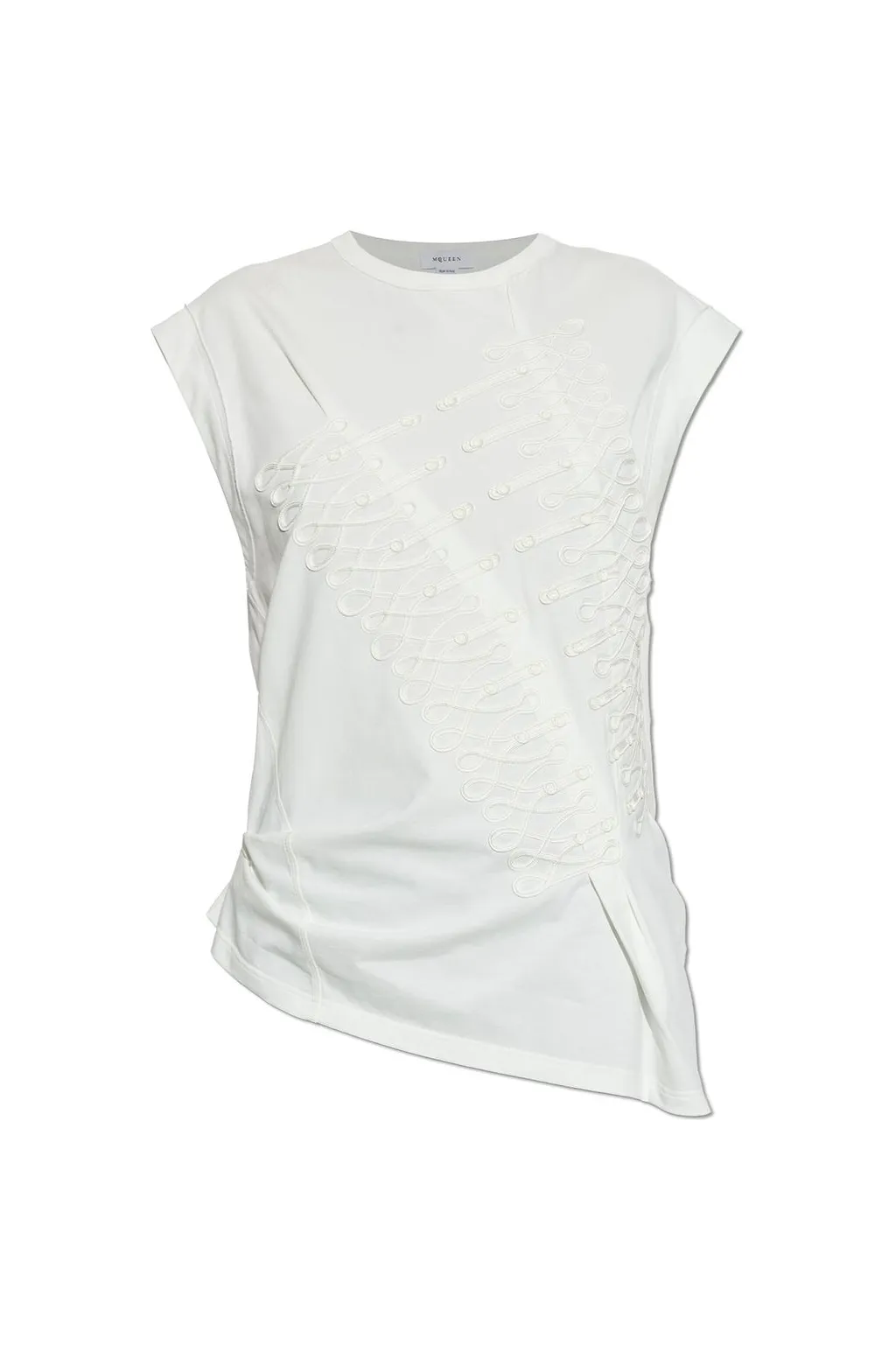 Alexander Mcqueen Embroidered Asymmetric Top