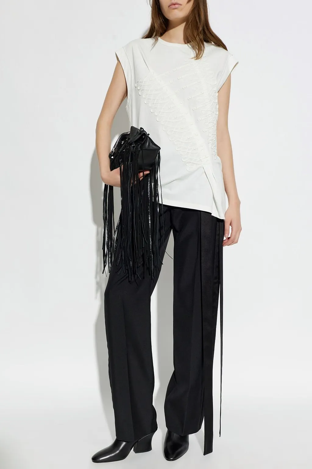 Alexander Mcqueen Embroidered Asymmetric Top