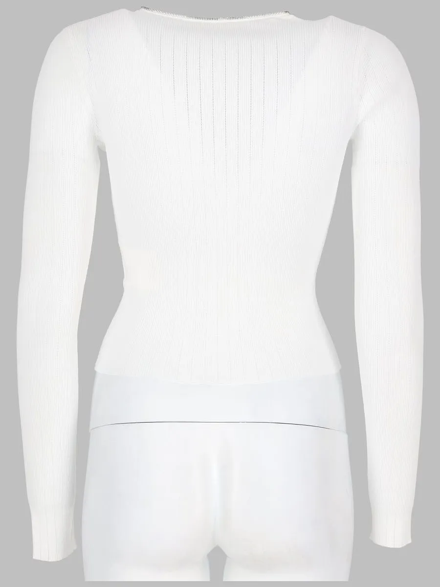 Alexander Wang Zip-Up Pointelle Cardigan