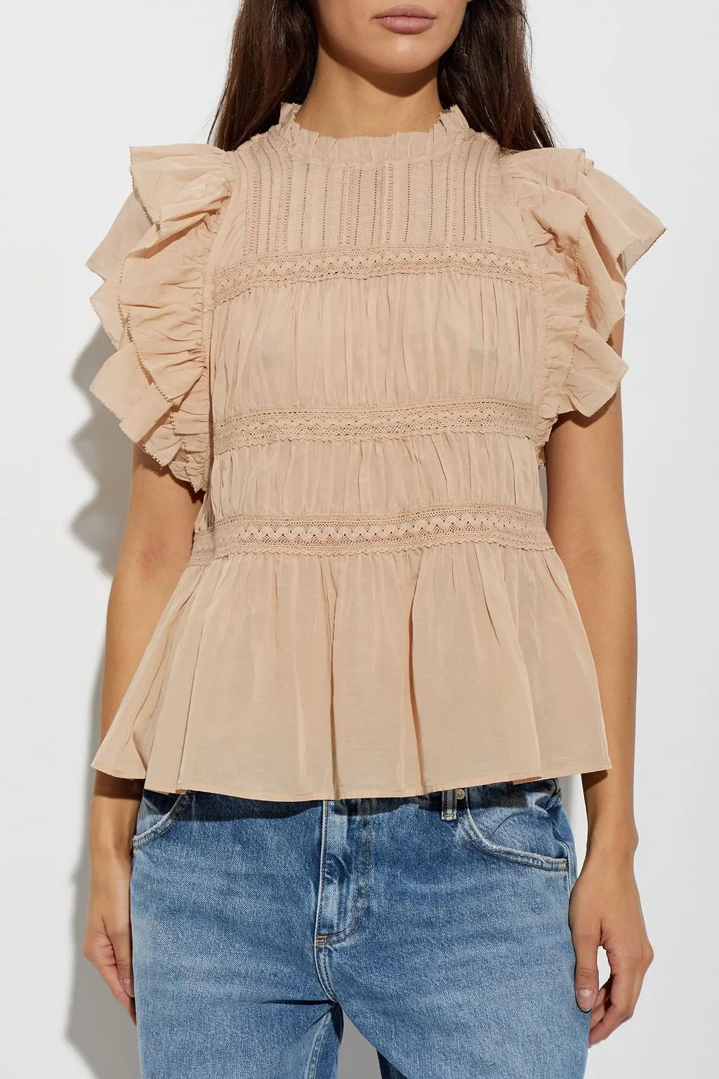 Allsaints Harriet Ruffled Peplum Top