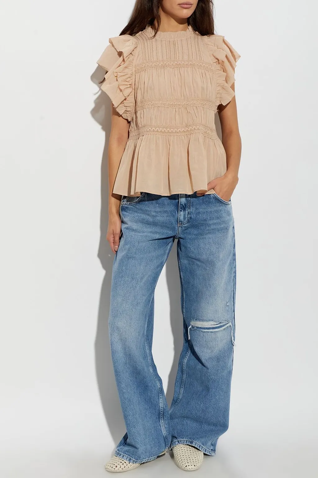 Allsaints Harriet Ruffled Peplum Top