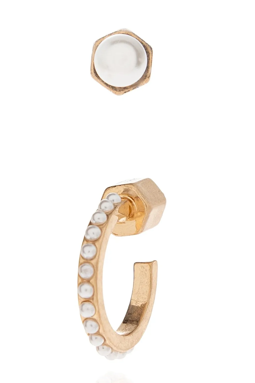Allsaints Hex Stud And Hoop Earrings Set