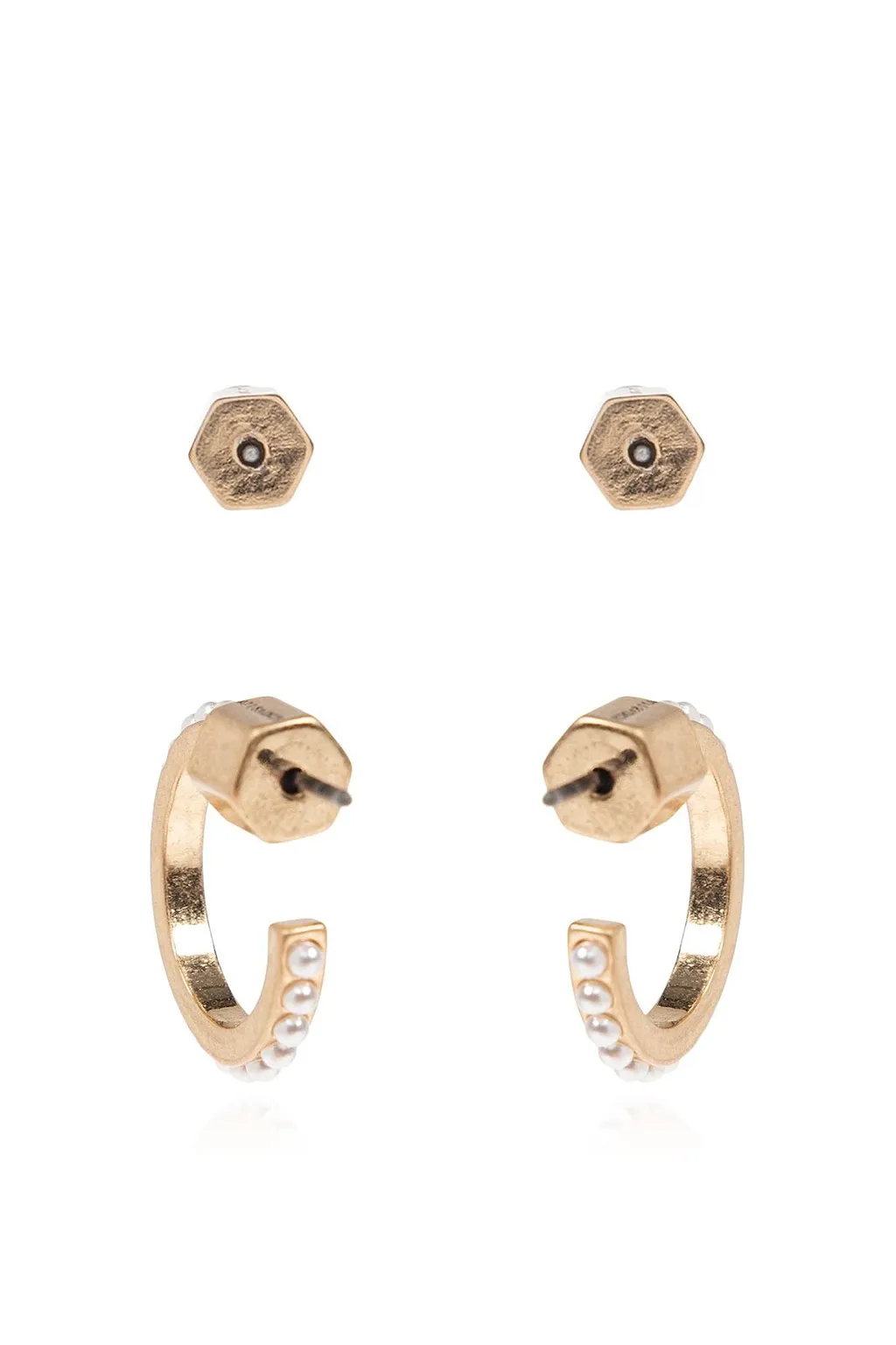 Allsaints Hex Stud And Hoop Earrings Set