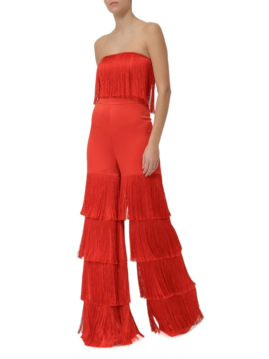 Alexis Maxima Strapless Fringe Jumpsuit