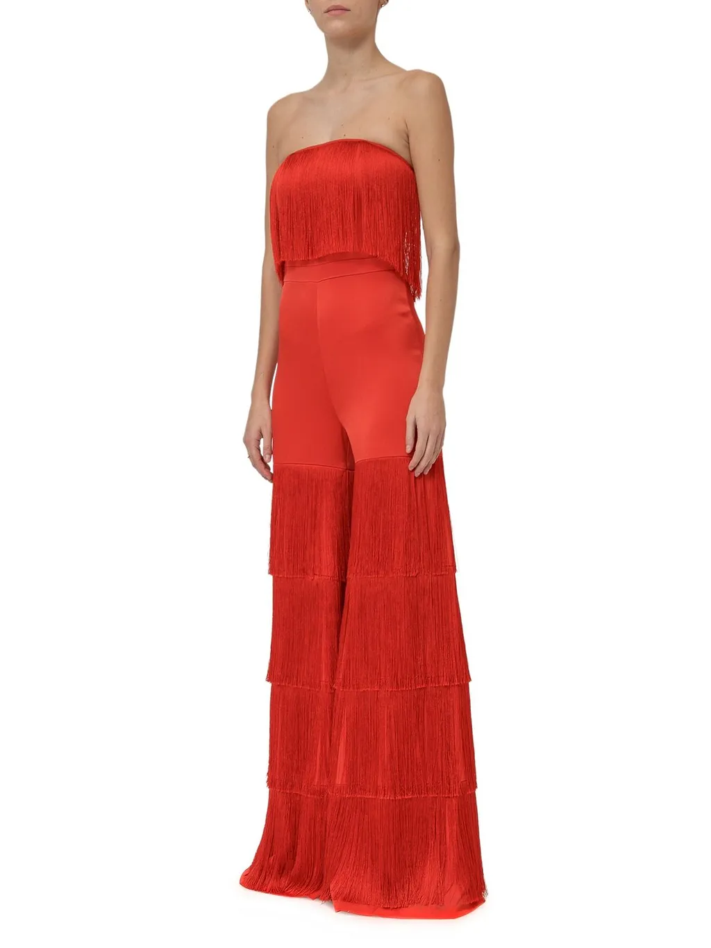 Alexis Maxima Strapless Fringe Jumpsuit