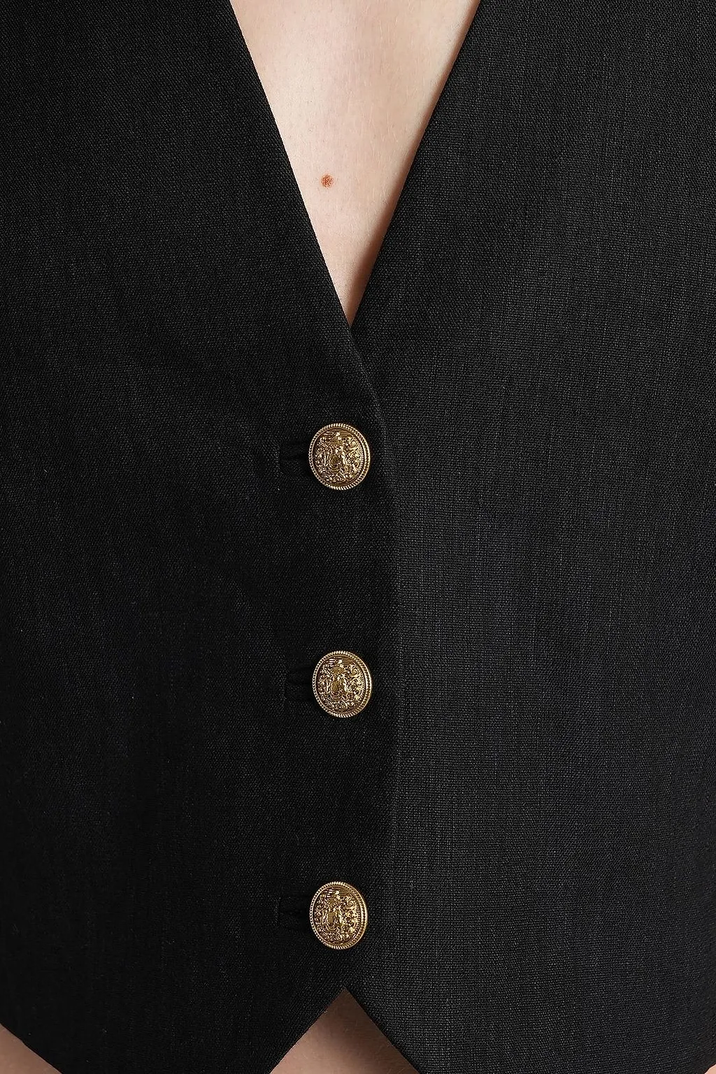 Alice + Olivia Donna Buttoned Cropped Waistcoat
