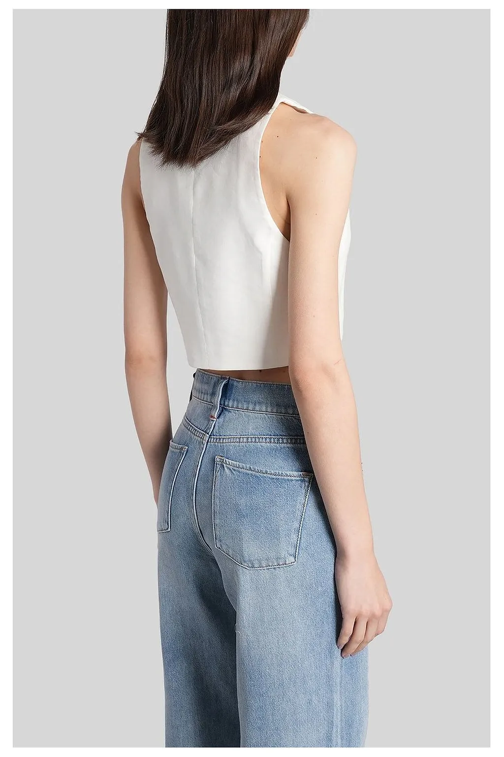 Alice + Olivia Donna Buttoned Cropped Waistcoat