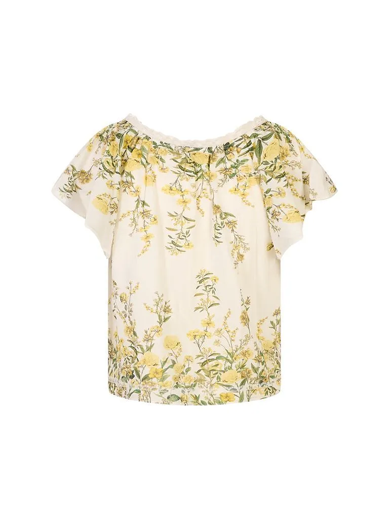 Alice + Olivia Odette Flutter Sleeved Top
