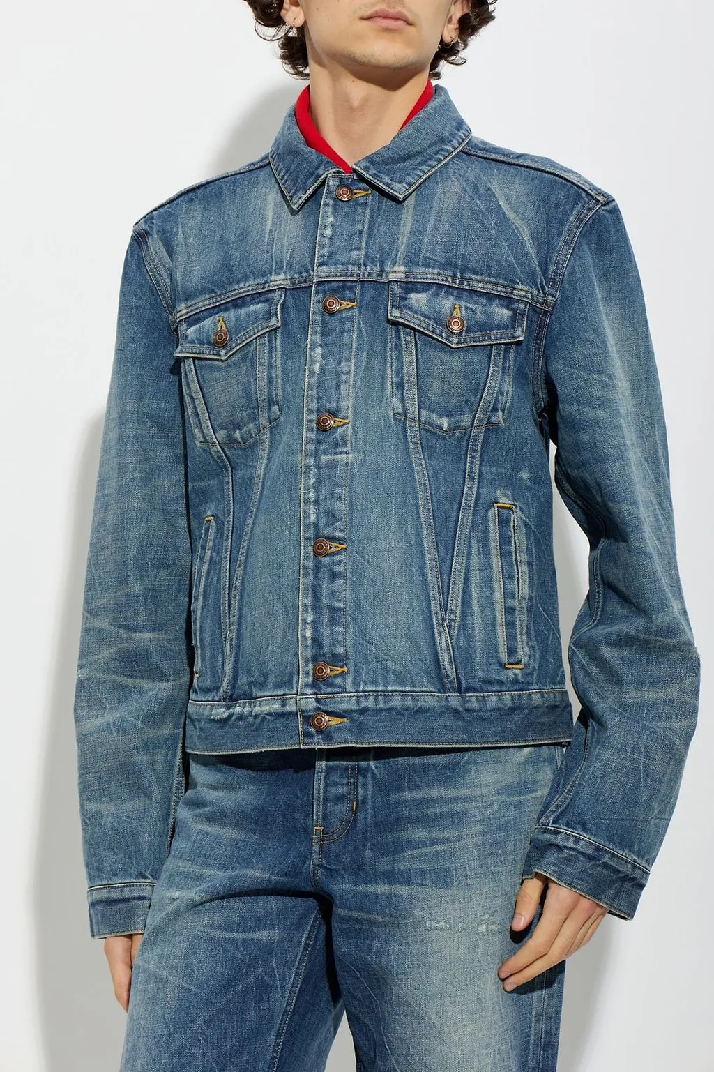 Alexander Mcqueen Faded Panel Denim Jacket