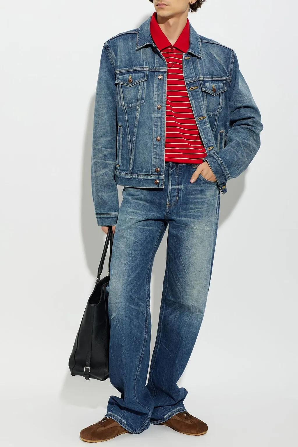 Alexander Mcqueen Faded Panel Denim Jacket