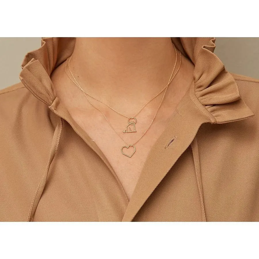 Aliita Geometric Heart Pendant Necklace