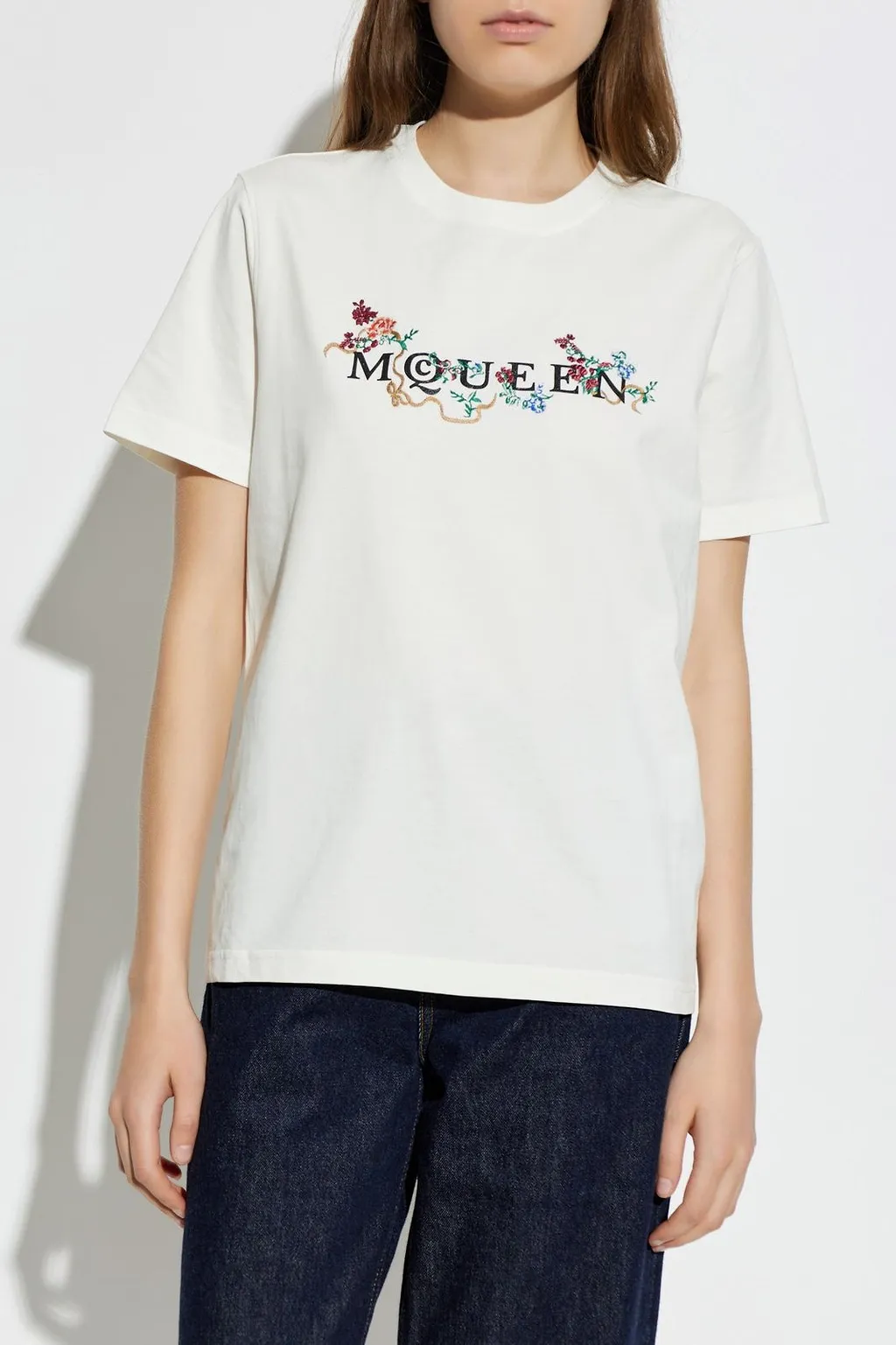 Alexander Mcqueen Floral Logo T-Shirt
