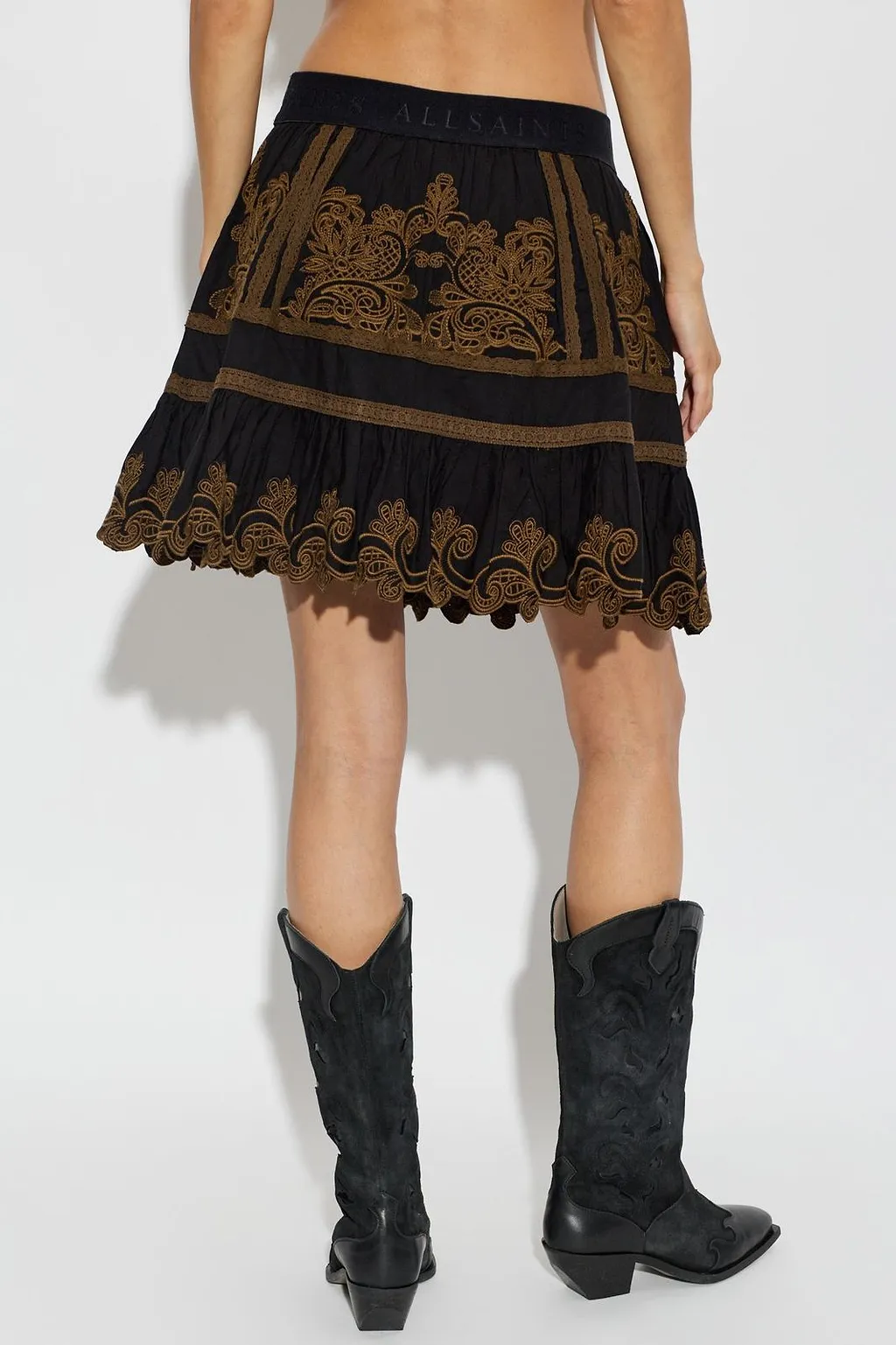 Allsaints Katya Embroidered Mini Skirt