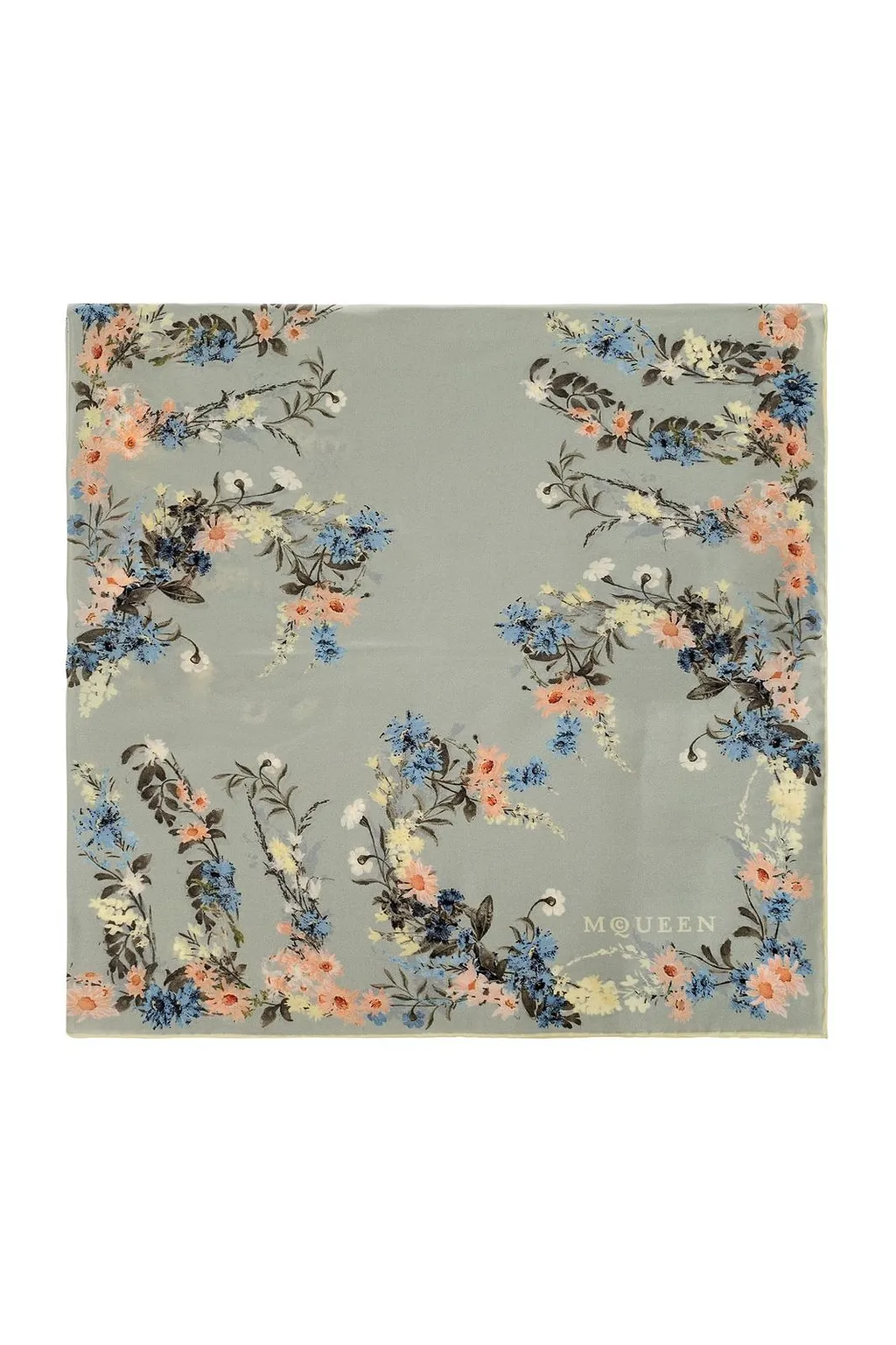Alexander Mcqueen Floral Print Scarf