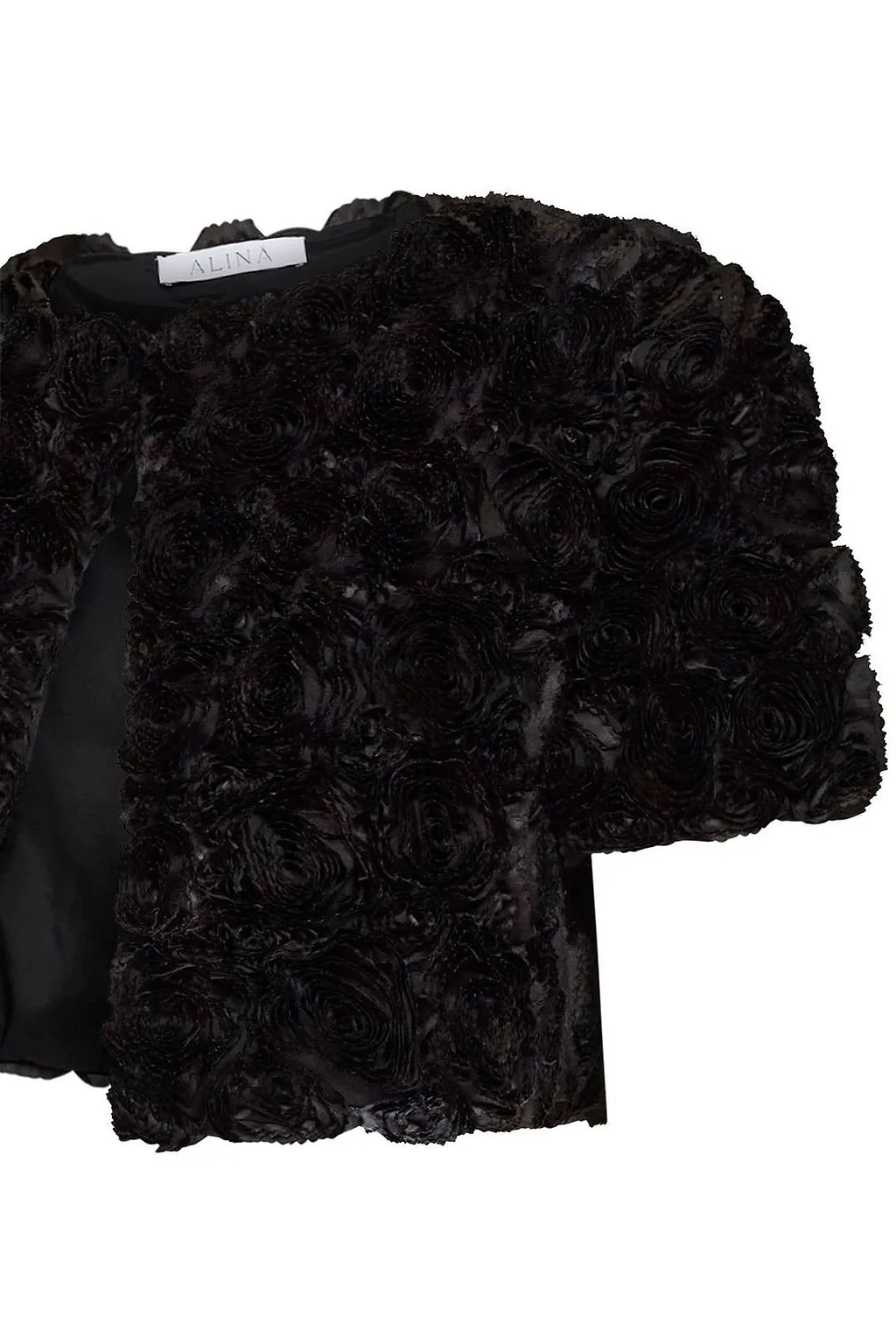 Alina 3D Rose Cropped Jacket