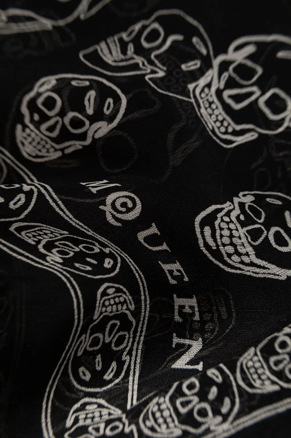 Alexander Mcqueen Hand-Painted Skull Scarf