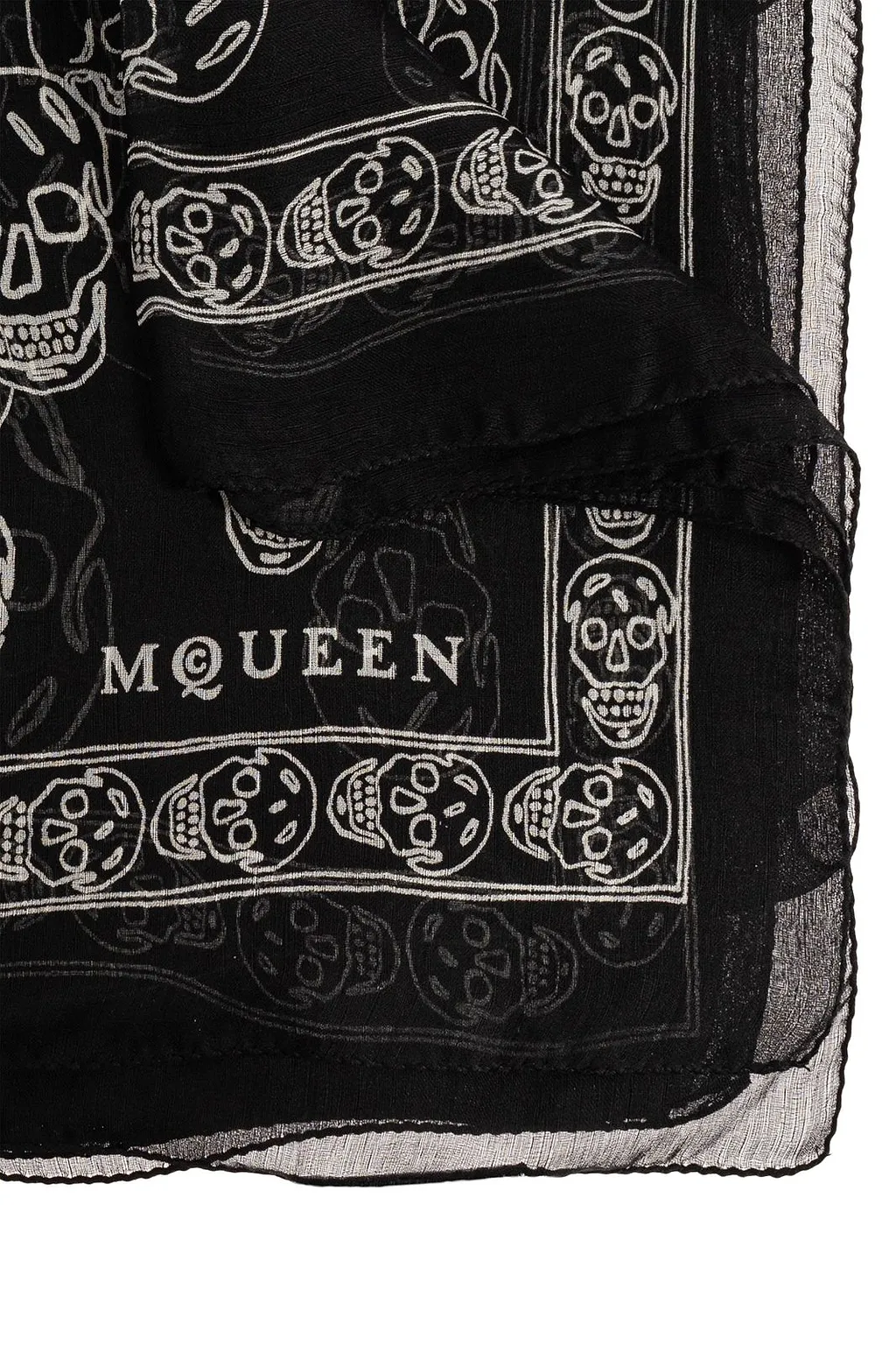 Alexander Mcqueen Hand-Painted Skull Scarf
