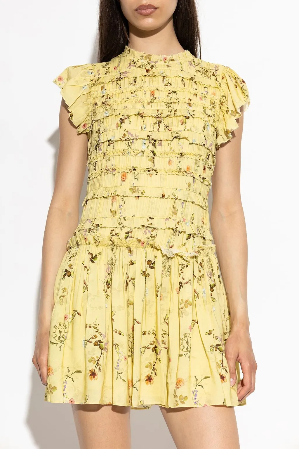 Allsaints Lauren Smocked Mini Dress