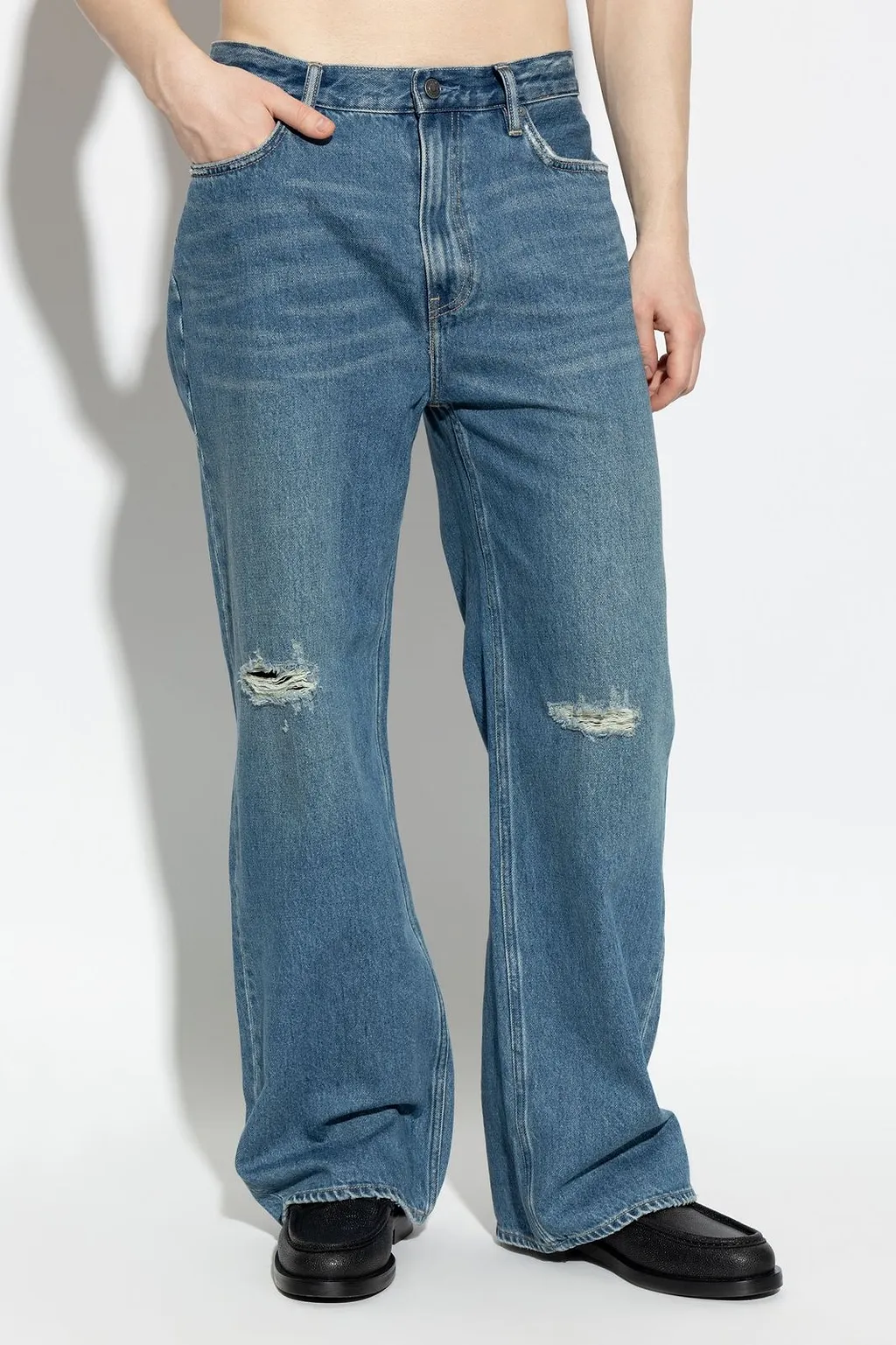 Allsaints Lenny Distressed Wide-Leg Jeans