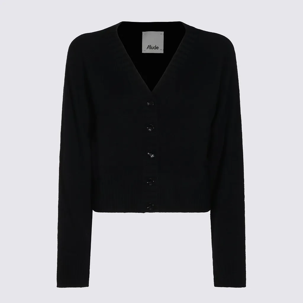 Allude Ribbed V-Neck Cardigan