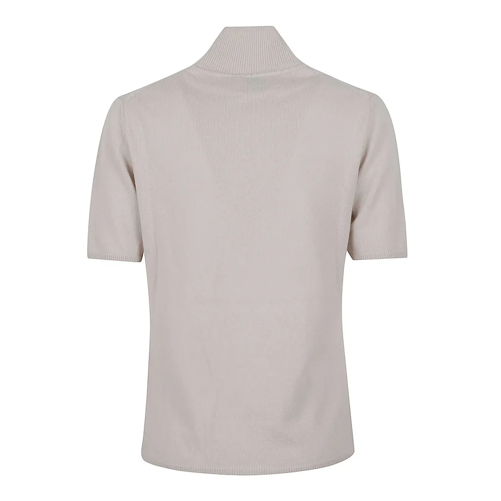 Allude Short-Sleeve Knitted Top