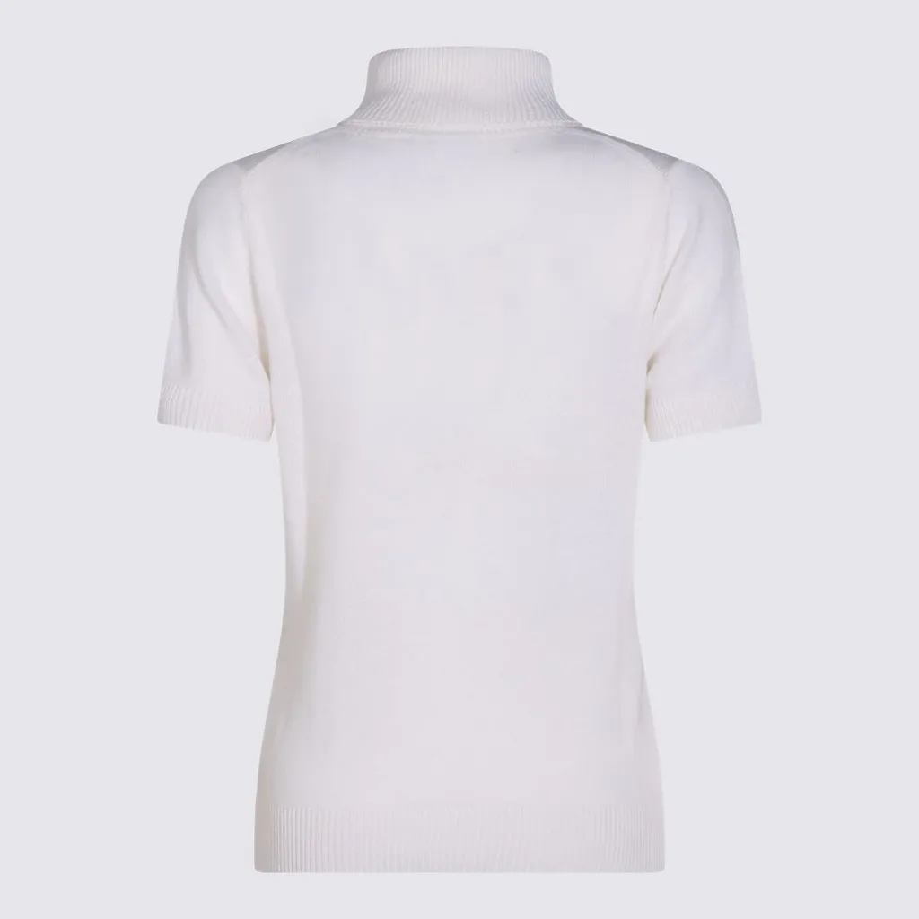 Allude Short-Sleeve Turtleneck Knitted Sweater