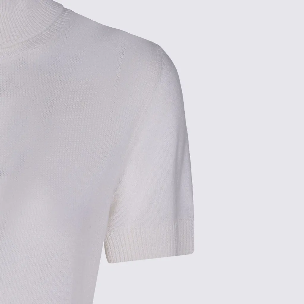 Allude Short-Sleeve Turtleneck Knitted Sweater