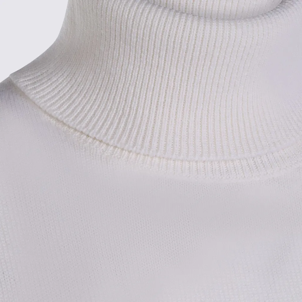 Allude Short-Sleeve Turtleneck Knitted Sweater