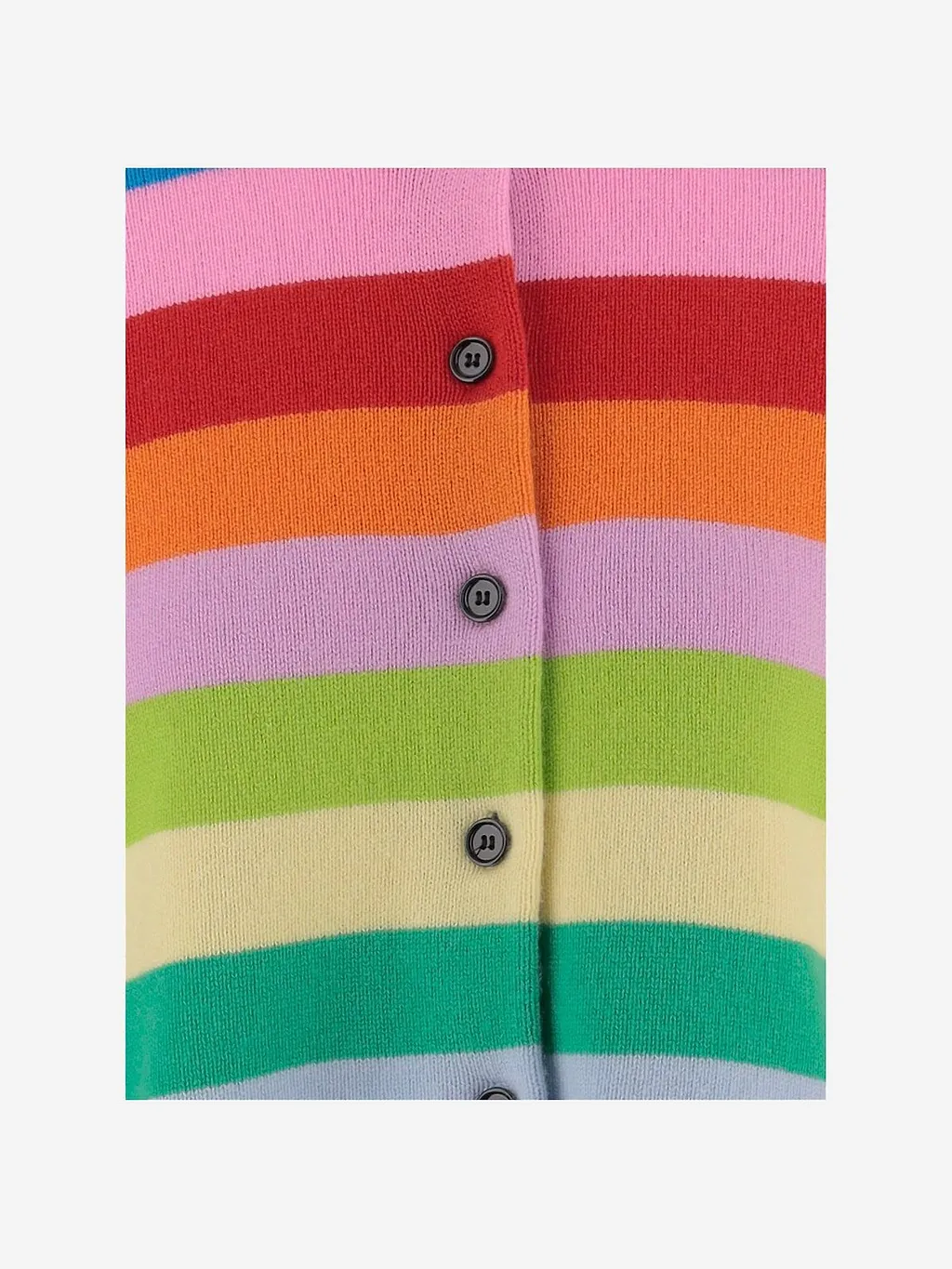 Allude Striped Cropped Knitted Cardigan