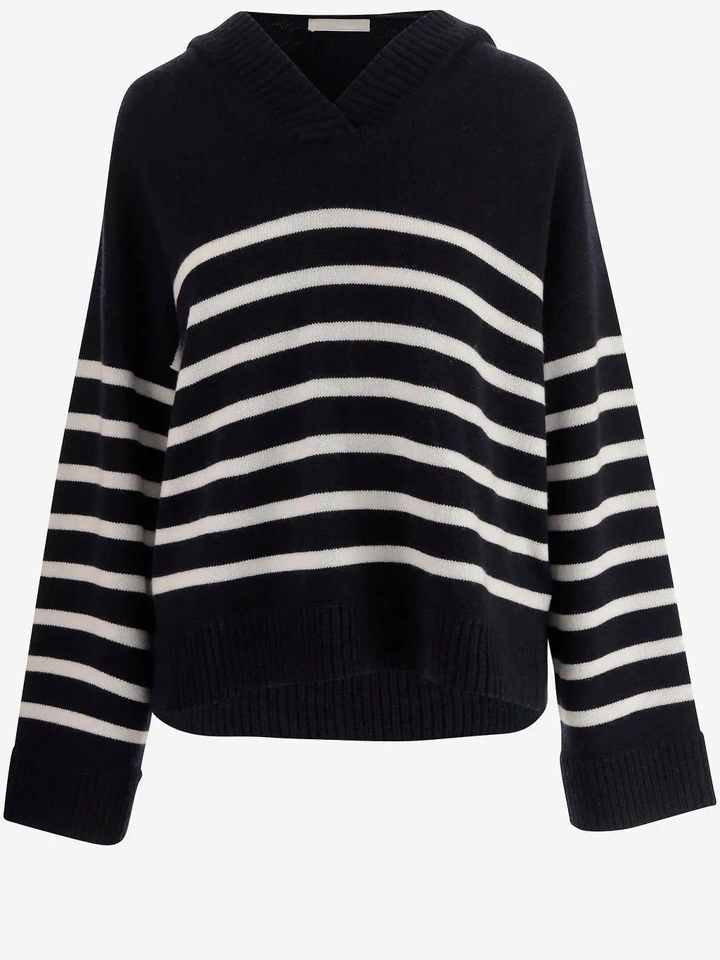 Allude Striped Hooded Sweater