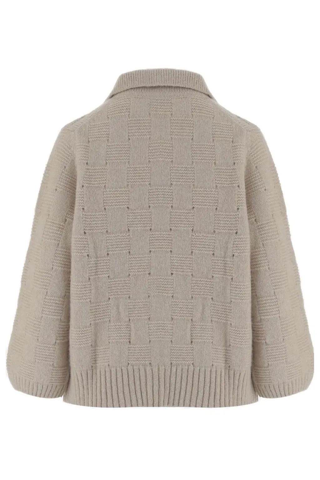 Allude Textured Button-Up Cardigan