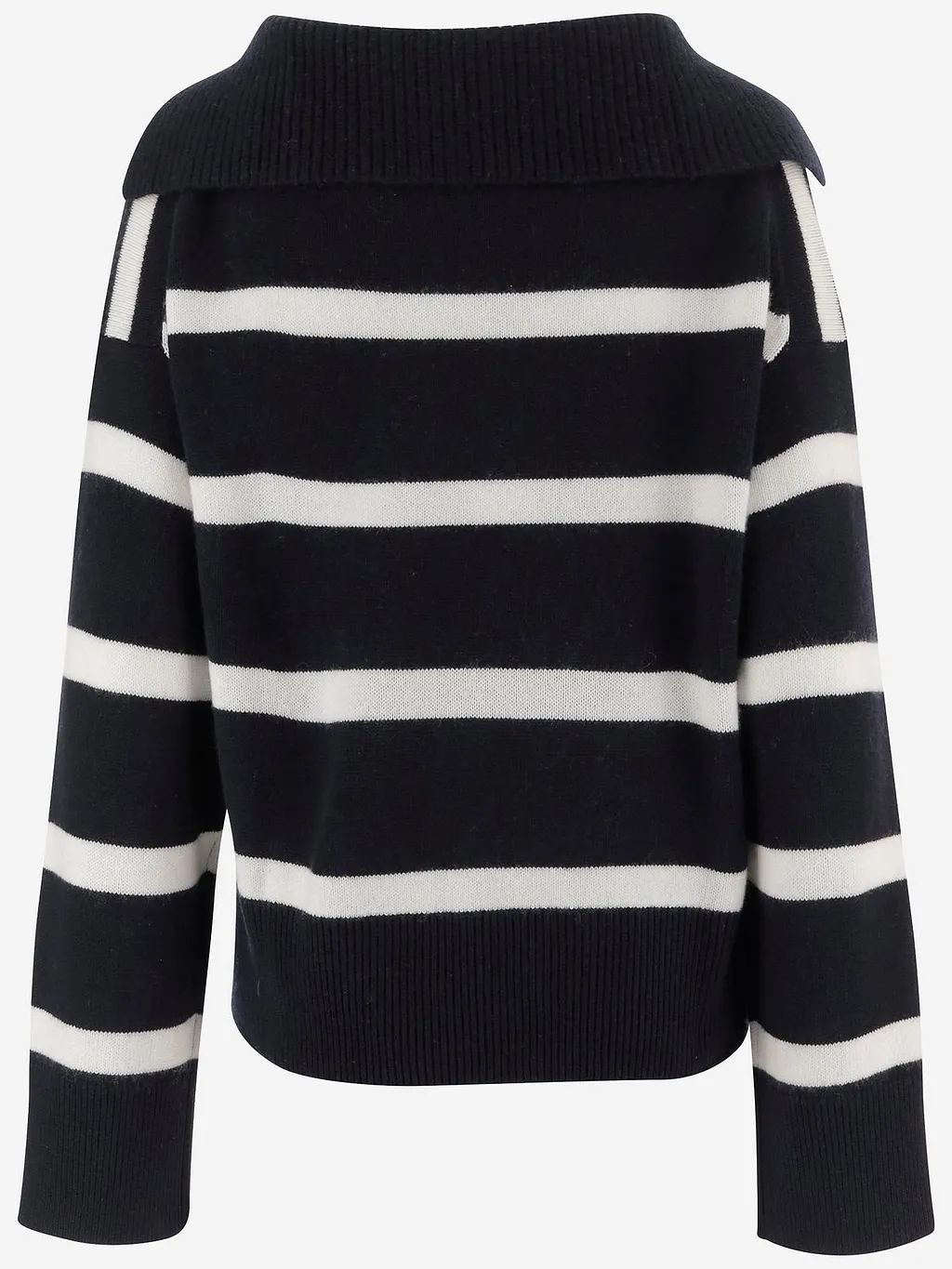 Allude Striped V-Neck Sweater