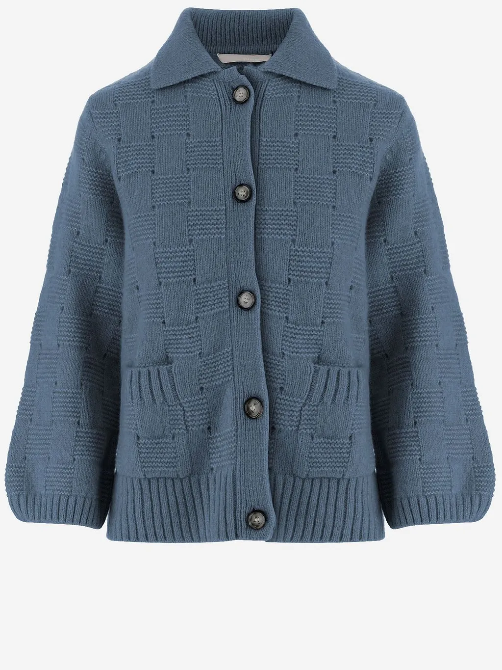 Allude Textured Button-Up Cardigan
