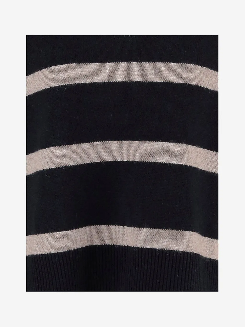 Allude Striped V-Neck Collar Knitted Sweater