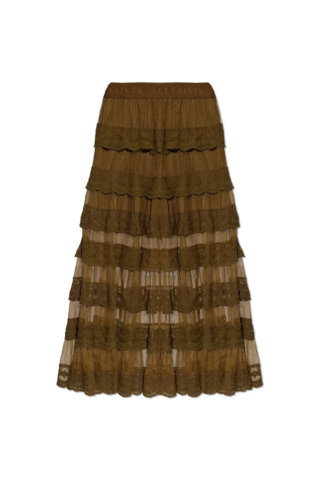 Allsaints Maggie Tiered Lace Maxi Skirt