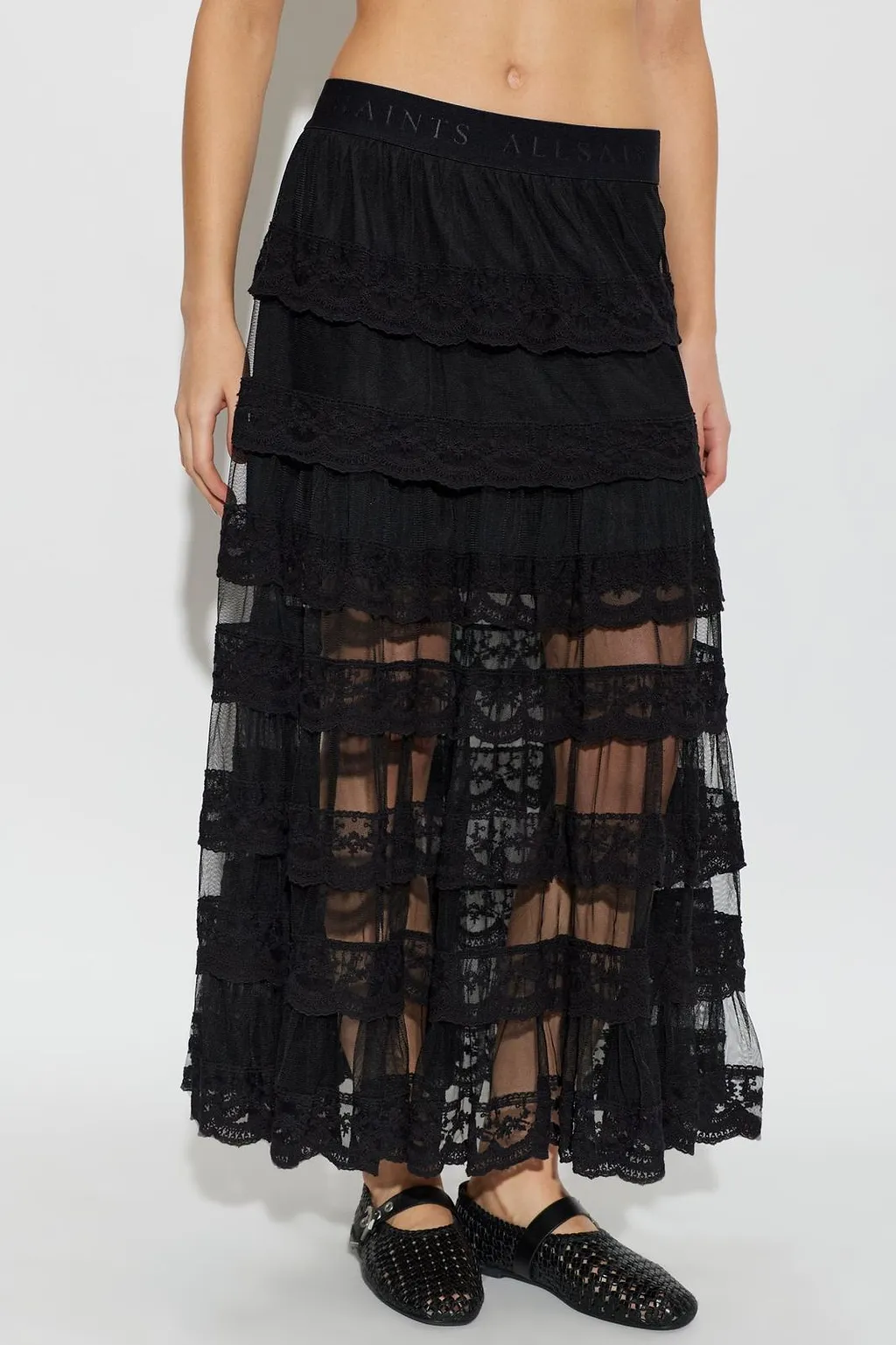 Allsaints Maggie Tiered Lace Skirt