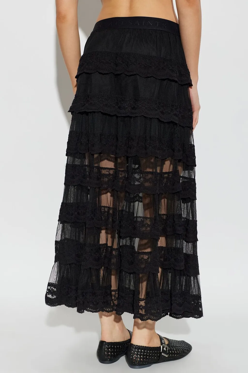 Allsaints Maggie Tiered Lace Skirt