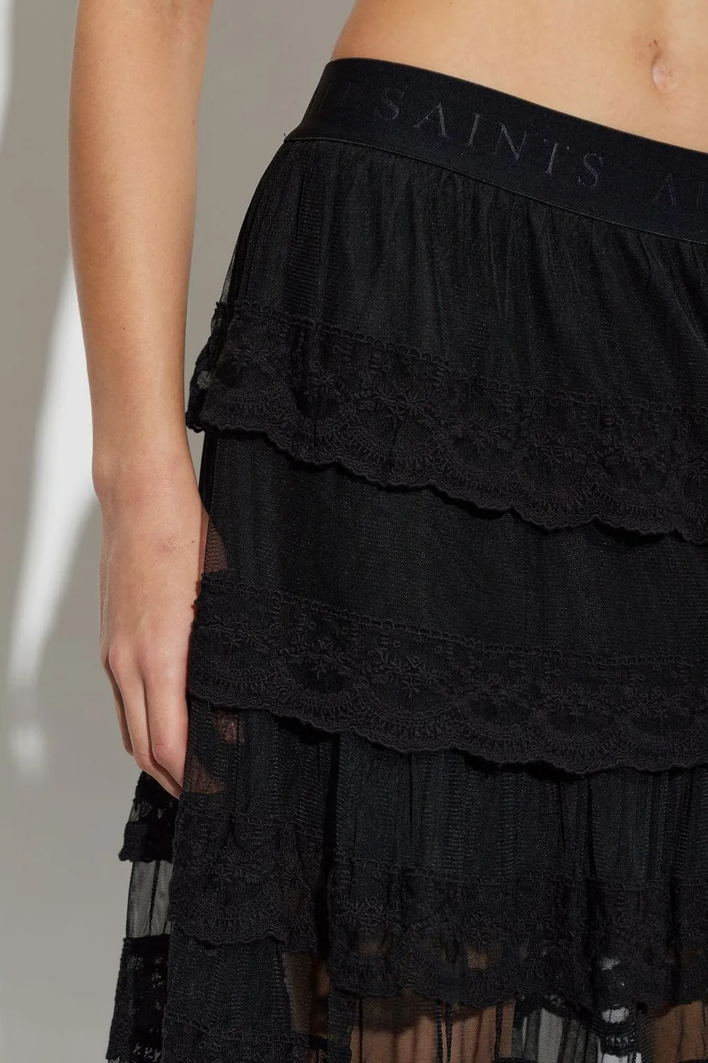 Allsaints Maggie Tiered Lace Skirt