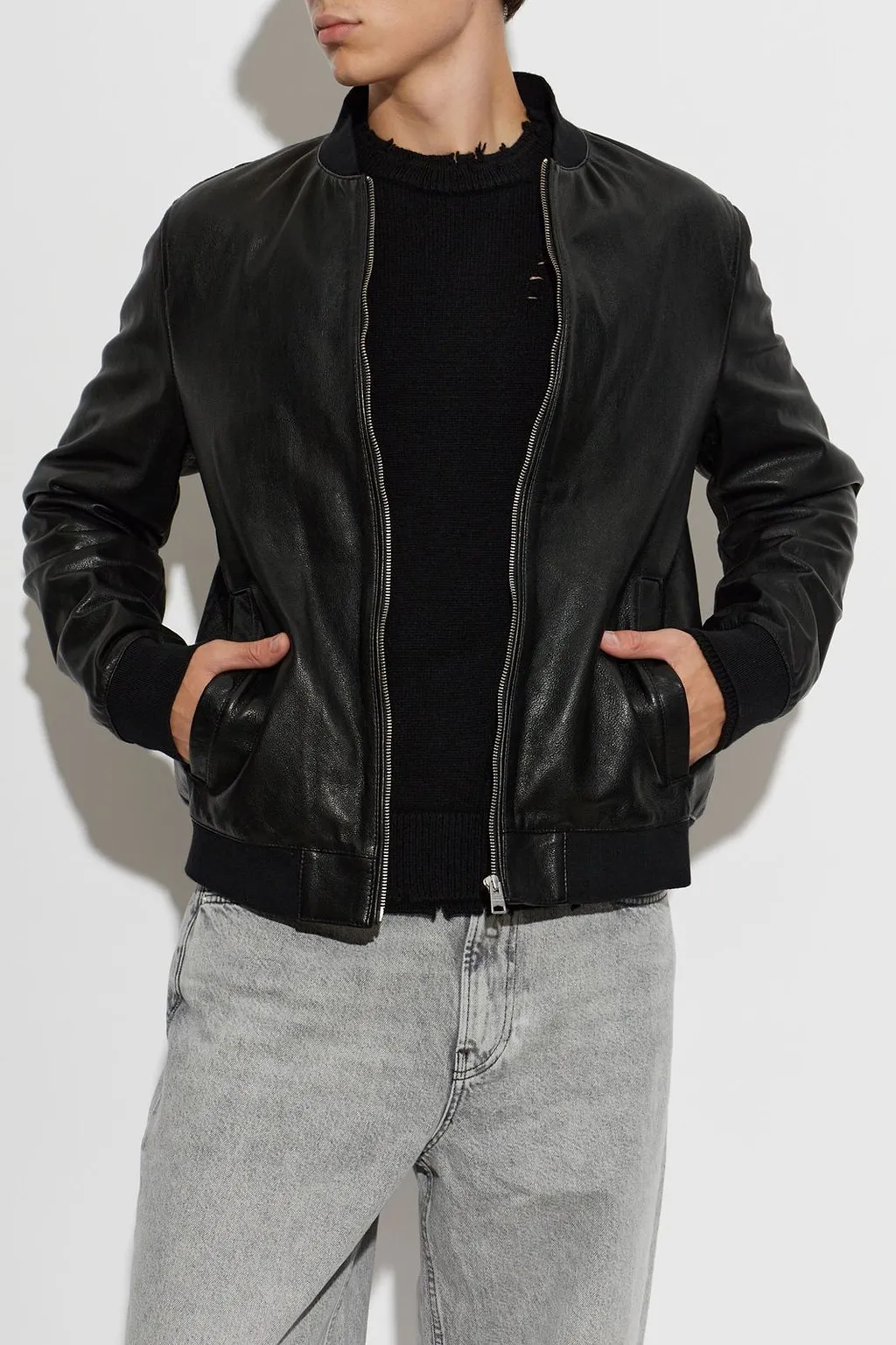 Allsaints Morten Leather Bomber Jacket