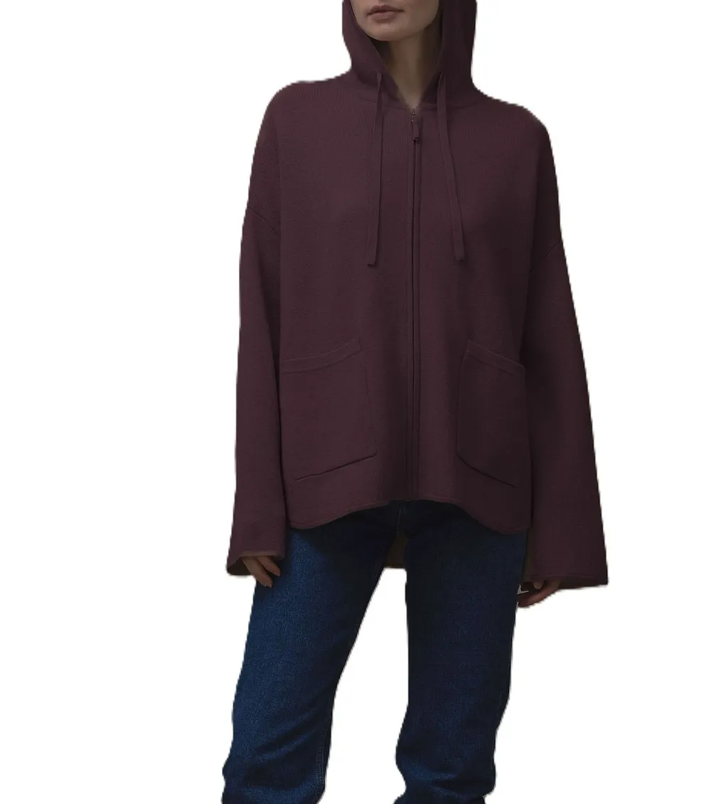 Allude Zip-Up Knitted Hoodie