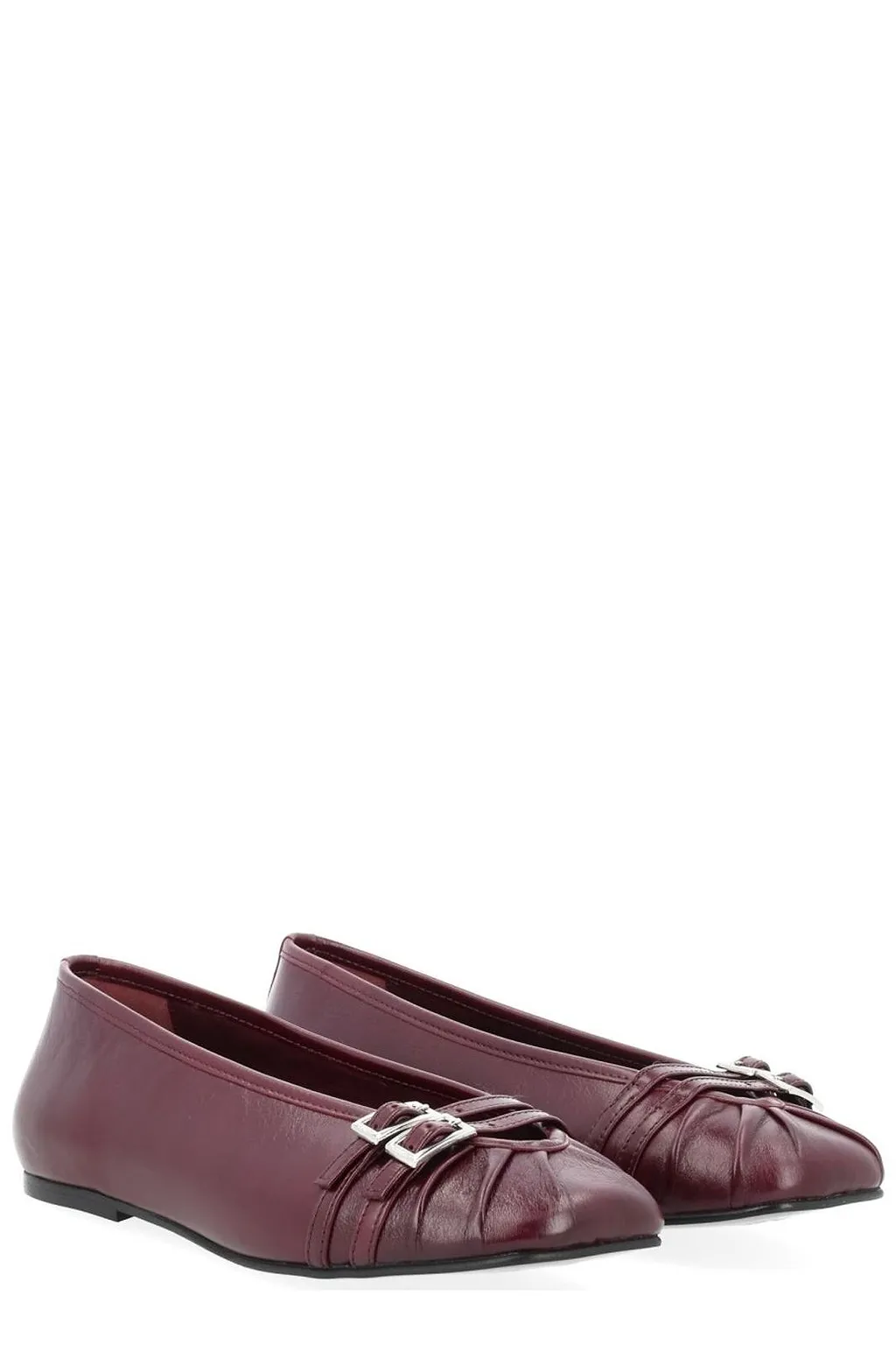 Alohas Double Buckle Detaled Flats