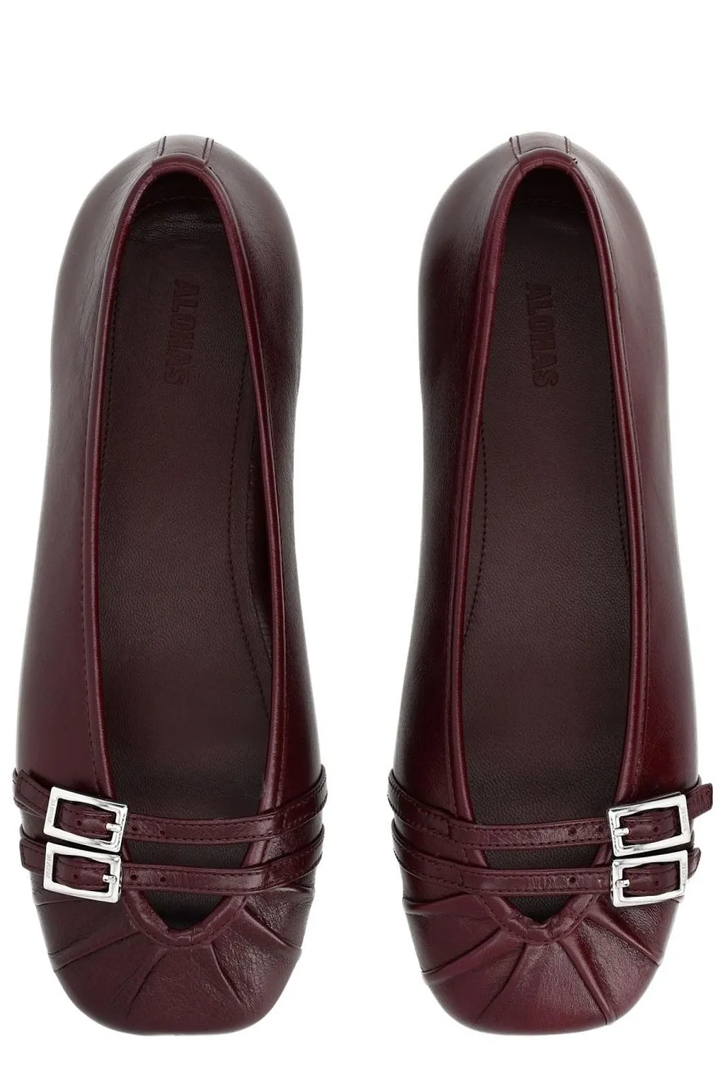 Alohas Double Buckle Detaled Flats