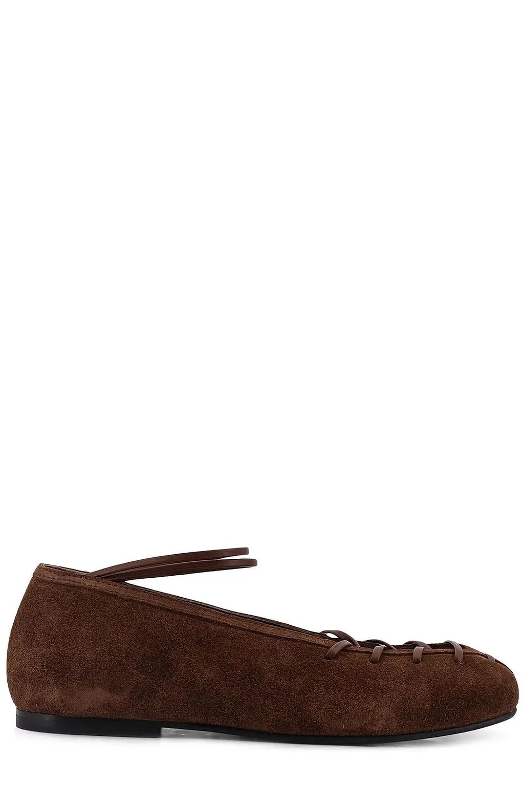 Alohas Lace-Up Square-Toe Flat Shoes