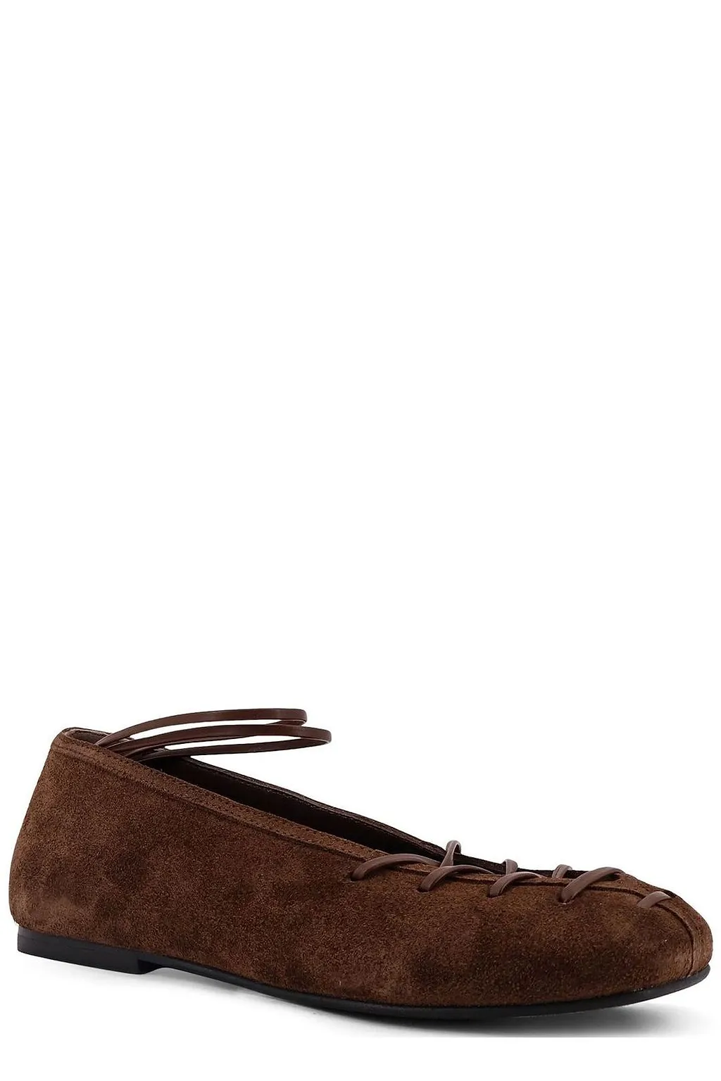 Alohas Lace-Up Square-Toe Flat Shoes