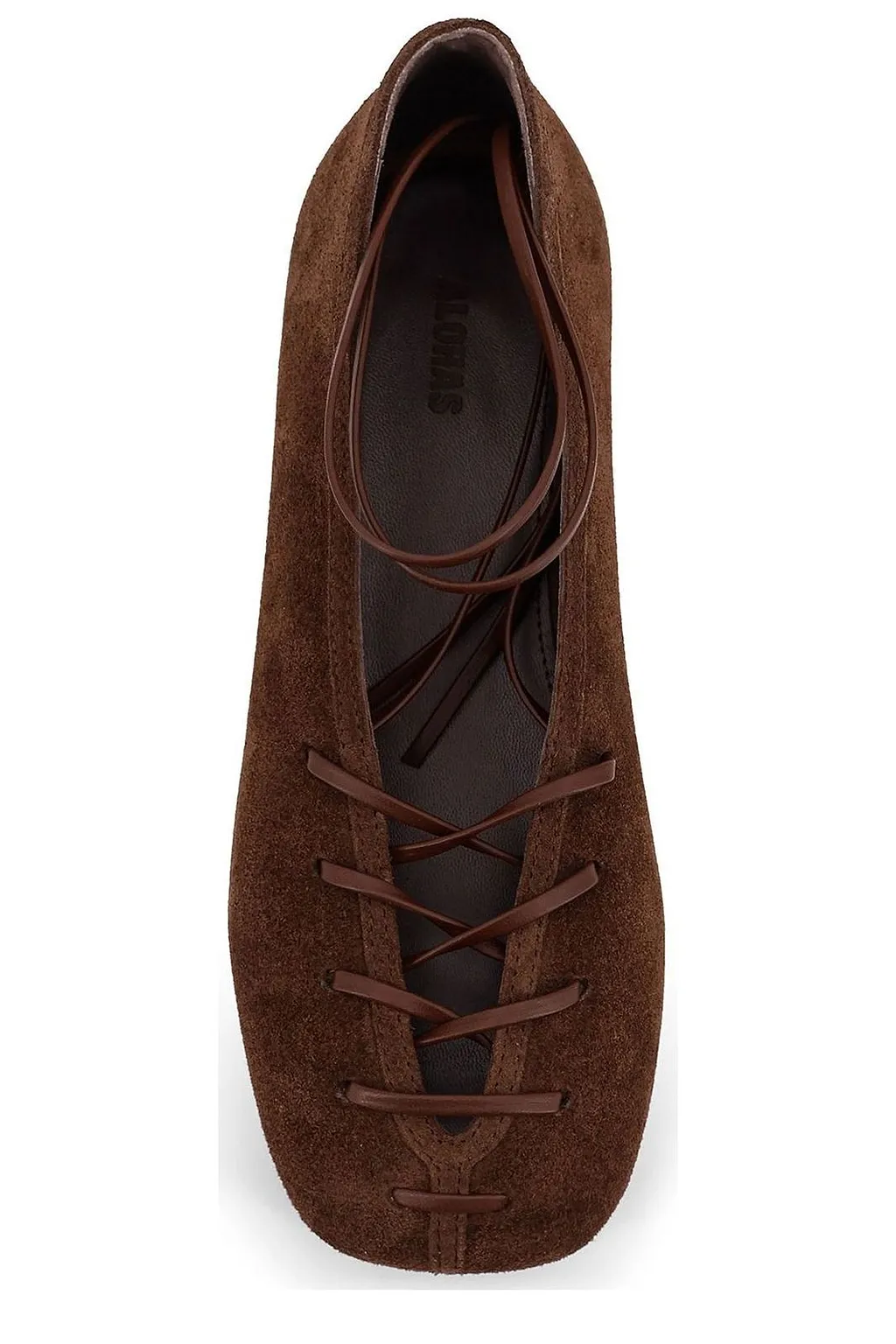 Alohas Lace-Up Square-Toe Flat Shoes