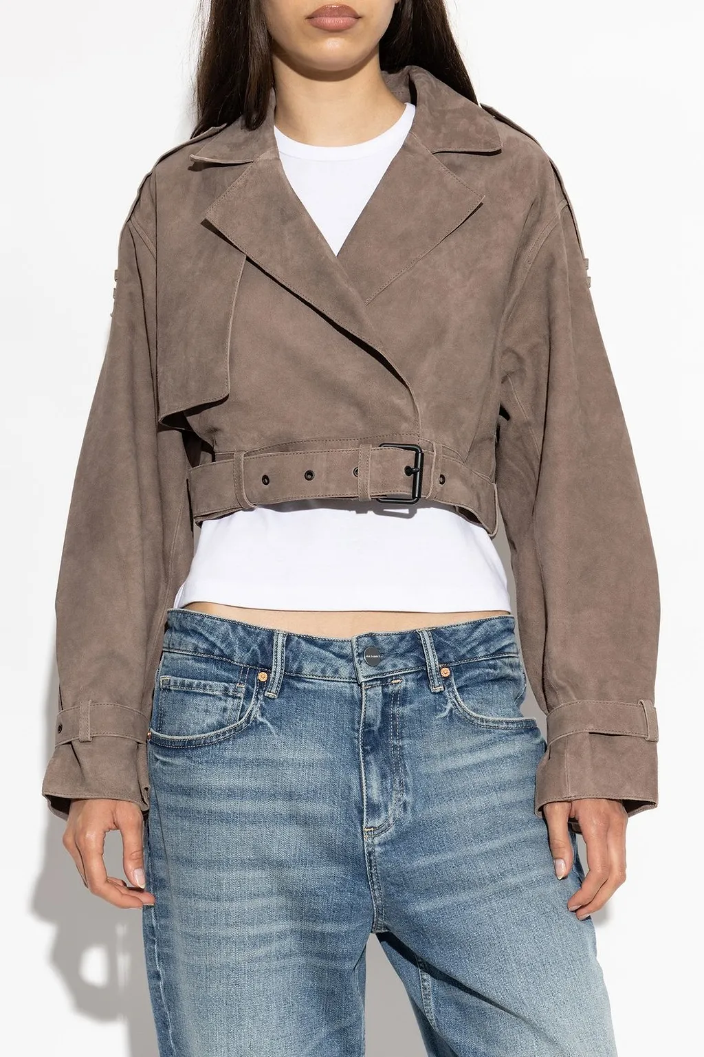 Allsaints Ophelia Cropped Belted Jacket