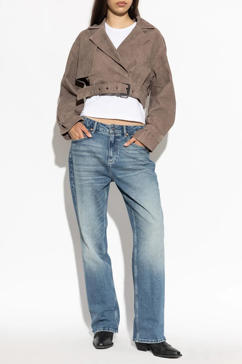 Allsaints Ophelia Cropped Belted Jacket