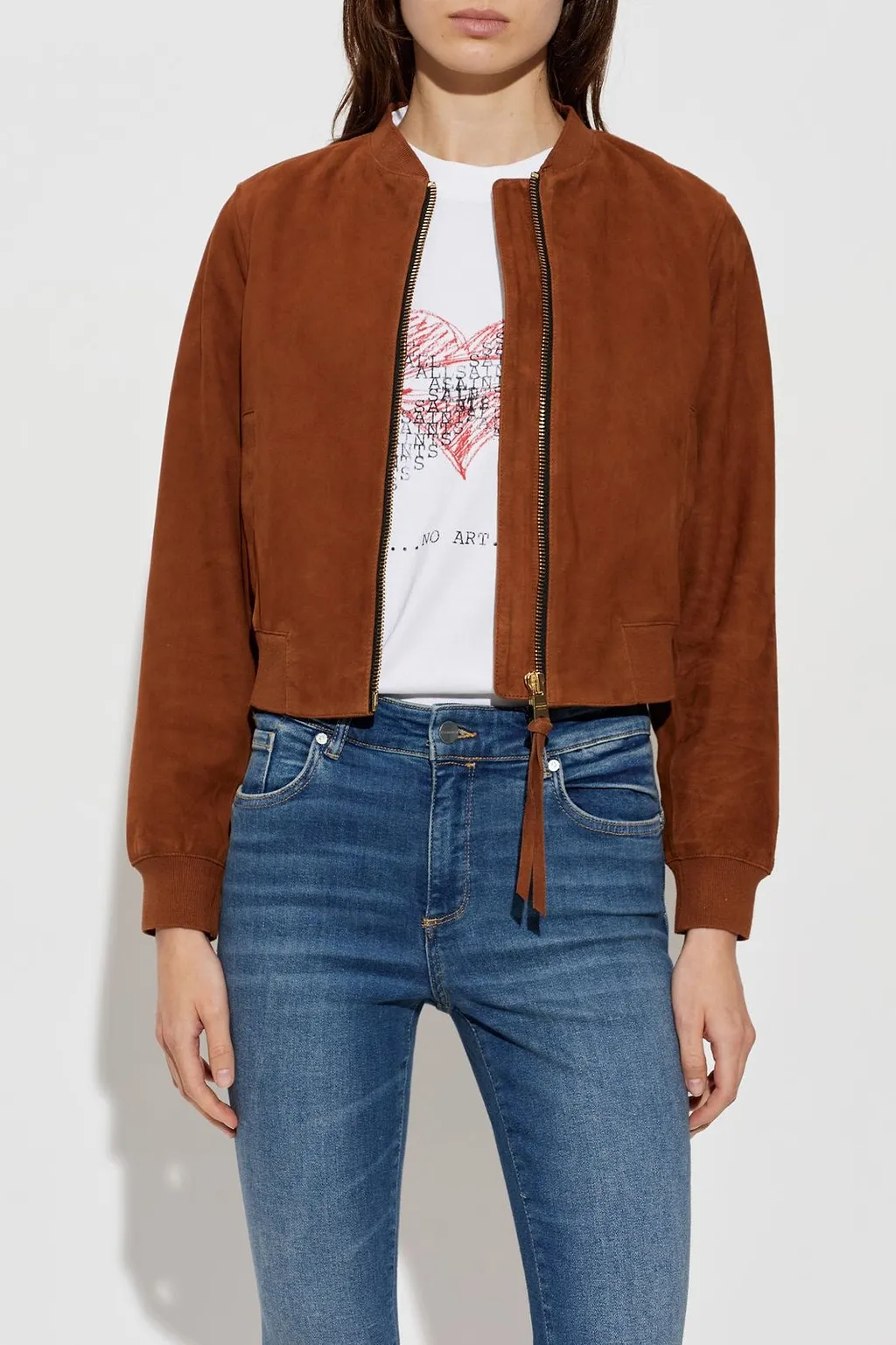Allsaints Orten Suede Bomber Jacket