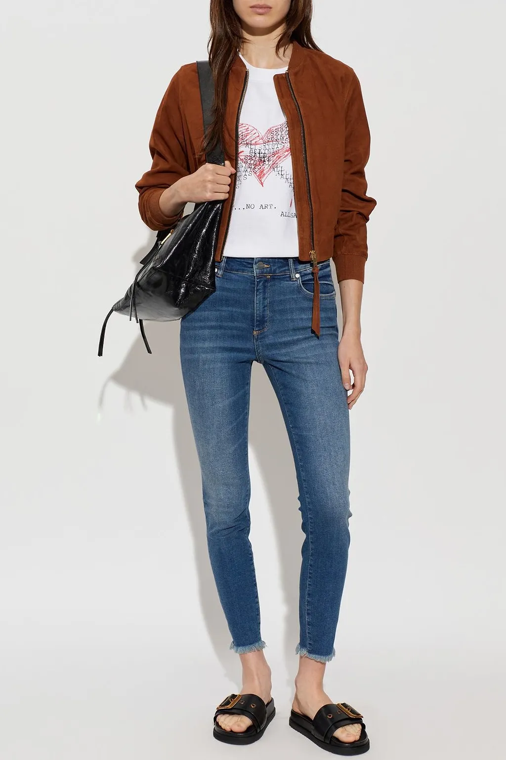 Allsaints Orten Suede Bomber Jacket