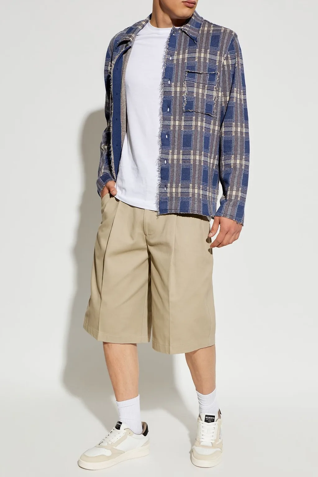 Allsaints Pasilla Pleated Bermuda Shorts